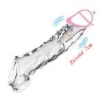 Funda transparente para pene, con Bala vibradora